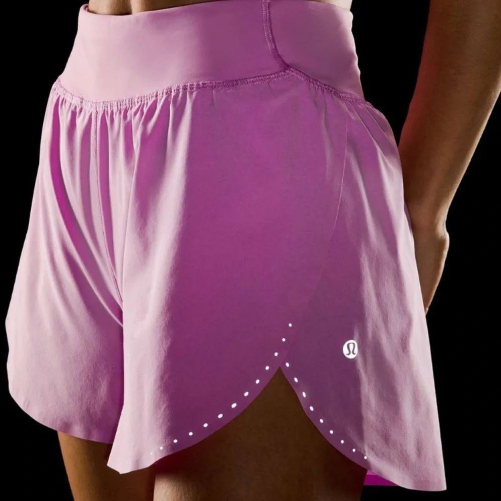 Lululemon Fast & Free High Rise Classic Shorts Dahlia Mauve Reflective 14 NWT - Picture 8 of 8